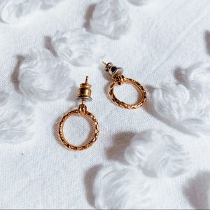Vintage 10k gold hoop stud earrings